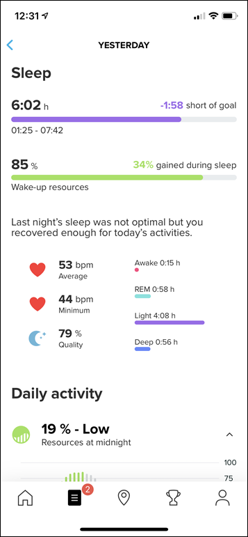 suunto 7 sleep tracking app