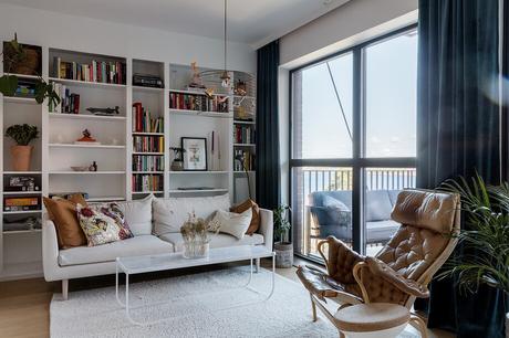 delikatissen white decor tiny apartment decor techos altos scandinavian decor nordic style iluminación nórdica grandes ventanales estilo nórdico decoración luminosa decoración escandinava bright decor big windows scandinavia  