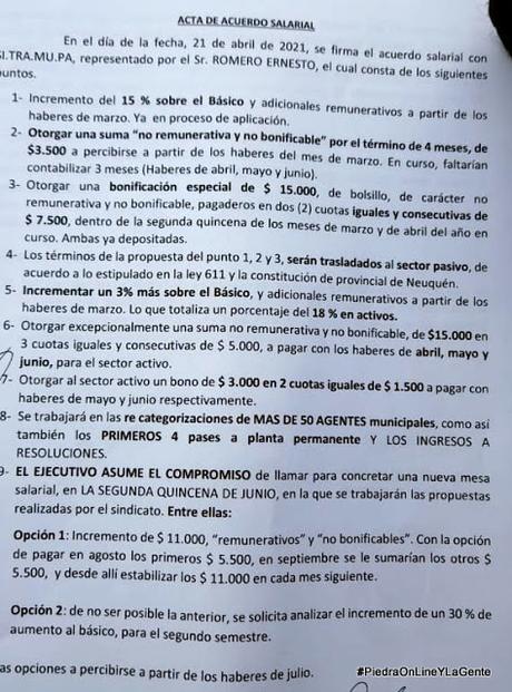 SITRAMUPA llegó a un acuerdo con  Hernández