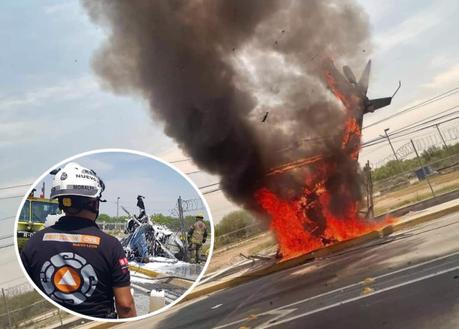 Vídeo: Se desploma helicóptero en la carretera a Nuevo Laredo