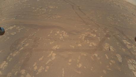 #Nasa: Esta es la primera imagen en color de la superficie marciana tomada por el #Ingenuity en pleno vuelo