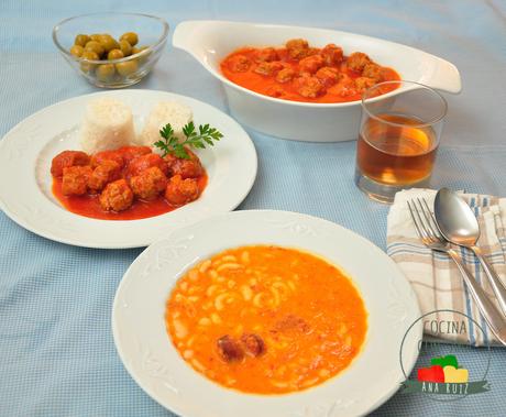 POTAJE DE JUDIAS Y ALBONDIGAS CON GUARNICIÓN DE ARROZ BLANCO (PLATO DOBLE CON THERMOMIX) POTAJE DE JUDIAS Y ALBONDIGAS CON GUARNICIÓN DE ARROZ BLANCO (PLATO DOBLE CON THERMOMIX)