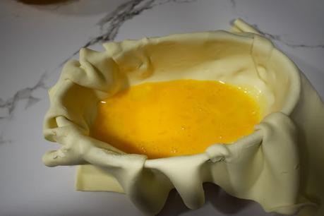 Tortilla de calabacín envuelta en hojaldre Tortilla de calabacín envuelta en hojaldre