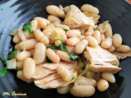 HABICHUELAS BLANCAS POCHADAS CON FAISAN EN ESCABECHE