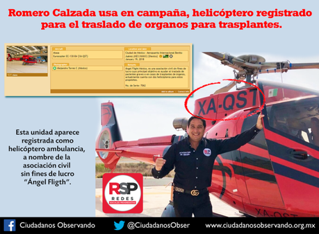 Helicóptero del Tecmol está registrado como ambulancia de una asociación civil