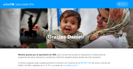 Hoy vengo a hablar de TU donación a #UNICEF – período de Febrero