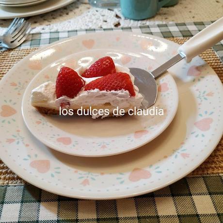 tarta de limon, crema y fresas Tarta de limón, crema y fresas