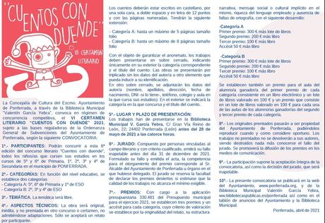 Ponferrada convoca el VI Certamen Literario Cuentos con duende 12