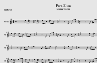 Para Elisa de Beethoven Partitura para Violín Tutoriales de Como Aprender Para Elisa con Violín Partitura de Música Clasica de Fur Elisa del maestro Beethoven