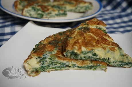 Tortilla de acelgas con queso