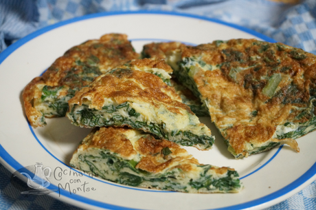 Tortilla de acelgas con queso