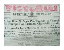 Portadas de los diarios El Panamá - América y La Estrella de Panamá 1945 Portadas de los diarios El Panamá - América y La Estrella de Panamá 1945