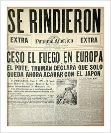 Portadas de los diarios El Panamá - América y La Estrella de Panamá 1945 Portadas de los diarios El Panamá - América y La Estrella de Panamá 1945