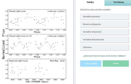 Ayuda a Clasificar las curvas de luz de estrellas variables y a encontrar las más inusuales