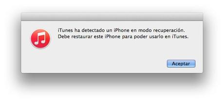 iPhone modo recuperación