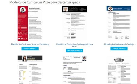 Como hacer un CV: Modelos de CV para descargar