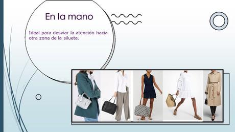 Los bolsos llevados en la mano pueden ayudarte a desviar la atención hacia otras zonas. Guía práctica para saber elegir bien tu bolso