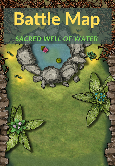 Battle Map 30x40: Sacred well of water in the forest, de manitano