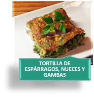 TORTILLA DE ESPÁRRAGOS, NUECES Y GAMBAS TORTILLA DE ESPÁRRAGOS, NUECES Y GAMBAS
