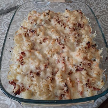 COLIFLOR CON BACON AL GORGONZOLA