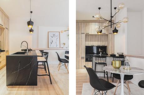 4 trucos imprescindibles para conseguir un hogar acogedor Cocina en tonos neutros con diferentes tipos de iluminacion