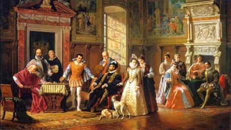Desafío ajedrecista en la Corte del rey Felipe II es un óleo pintado por Luigi Mussini desafío ajedrecista corte felipe luigi mussini