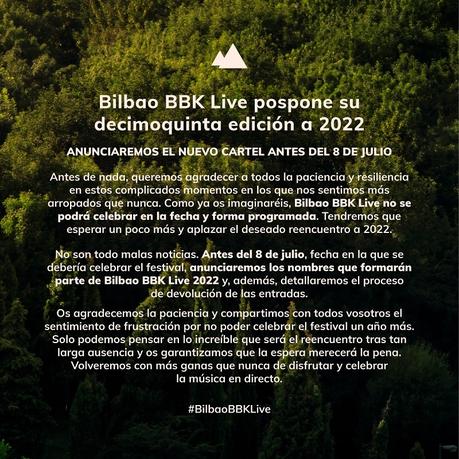 Aplazado el Bilbao BBK Live hasta 2022