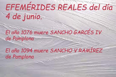 EFEMÉRIDES REALES del día 4 de junio EFEMÉRIDES REALES del día 4 de junio