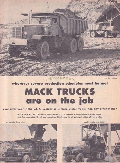 Mack y sus camiones del año 1957 para diversas actividades