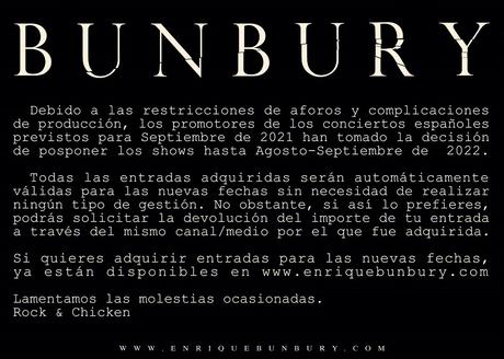 Aplazada la gira española de Bunbury hasta 2022