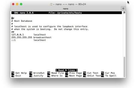 Error 3194 terminal sudo nano private etc hosts