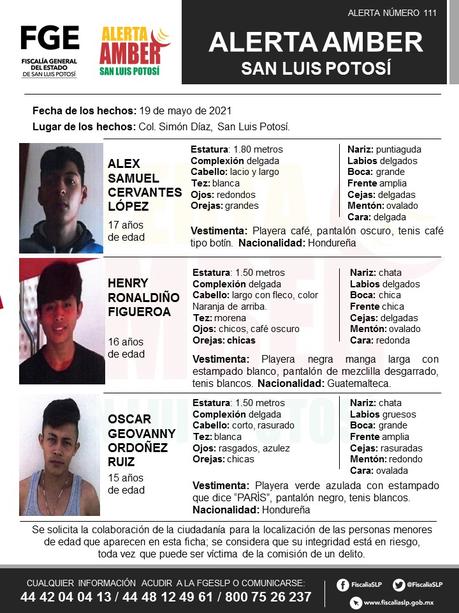 Activa FGE Alerta Amber para localizar a seis migrantes menores de edad