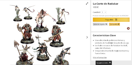 Disparate de precio para La Corte de Radukar en la web de GW