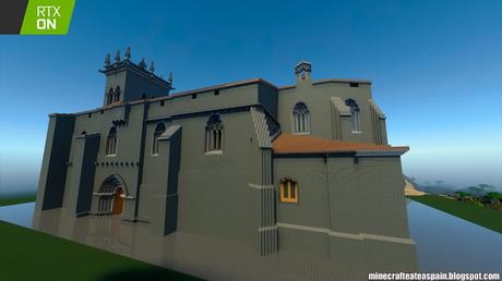 Réplica en Minecraft RTX: Iglesia de Santa Eugenia, Villegas, Burgos, España.