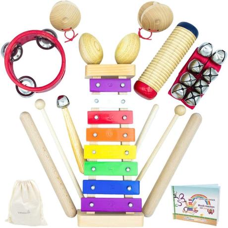 Instrumentos musicales de juguete de madera