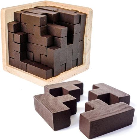 Cubo tetris de madera