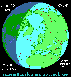 El eclipse solar del 10 de junio de 2021