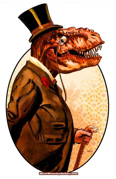 Dinosaurios victorianos y de estética pulp por Mark Wheatley