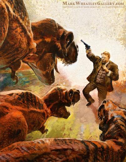 Dinosaurios victorianos y de estética pulp por Mark Wheatley
