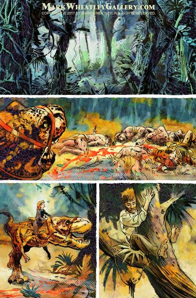 Dinosaurios victorianos y de estética pulp por Mark Wheatley