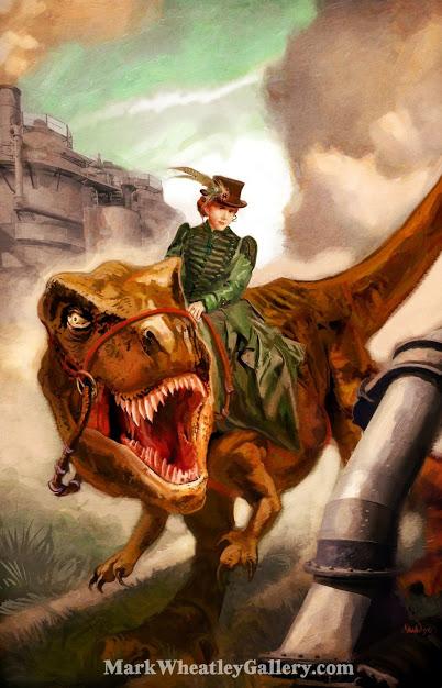 Dinosaurios victorianos y de estética pulp por Mark Wheatley