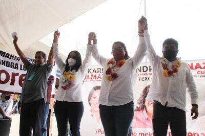 EN SANTA MARIA TECUANULCO Y SANTA CATARINA DEL MONTE, SANDRA LUZ FALCON, KARLA ALMAZAN Y NAZARIO GUTIÉRREZ, REFRENDARON COMPROMISOS