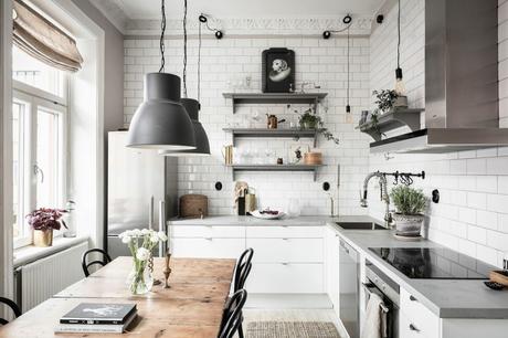 delikatissen white decor tirar pared de cocina scandinavian style scandinavian kitchen scandi kitchen reformar cocina nordic style kitchen reno estilo nórdico estilo escandinavo cocina nórdica cocina escandinava cocina blanca cocina abierta al salón charming decor  