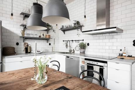 delikatissen white decor tirar pared de cocina scandinavian style scandinavian kitchen scandi kitchen reformar cocina nordic style kitchen reno estilo nórdico estilo escandinavo cocina nórdica cocina escandinava cocina blanca cocina abierta al salón charming decor  