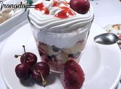 Trifle frutas rojas gluten lactosa. Juego blogueros