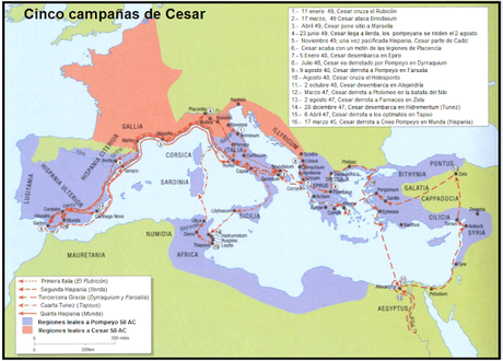 LOS VIAJES DE CAYO JULIO CESAR.