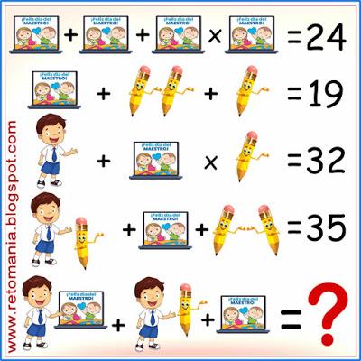 DESCUBRE EL RESULTADO Desafíos matemáticos, Problemas matemáticos, Retos matemáticos, Retos mentales, Ecuaciones, Acertijos, Acertijos matemáticos, Descubre el Número, El número que falta, El número oculto, Descubre el Resultado