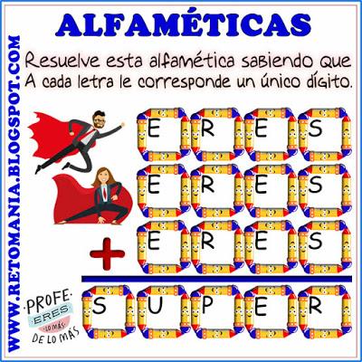 Alfamética, Criptoaritmética, Criptograma, Criptosuma, Juego de Palabras, Suma de Palabras, Día del Maestro, Día del Profesor