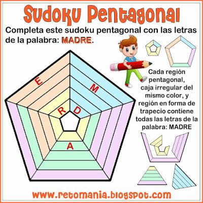 SUDOKU PENTAGONAL Desafíos matemáticos, Retos matemáticos, Problemas matemáticos, Retos matemáticos con solución, Sudoku, Sudoku Pentagonal