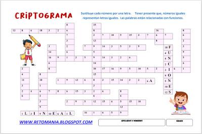CRIPTOGRAMA MATEMÁTICO Funciones,Funciones Trigonometricas, Polígonos, Razones Trigonométricas,Crucigramas,Crucinúmeros,Criptograma,